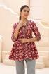 Abstract Printed V-Neck Cotton Top